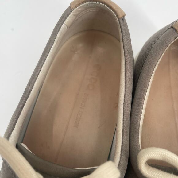 ECCO Soft 7 Shoes SZ 41 (US 10-10.5) Sneakers Taupe Gray Leather Lace Up Comfort - Picture 5 of 12